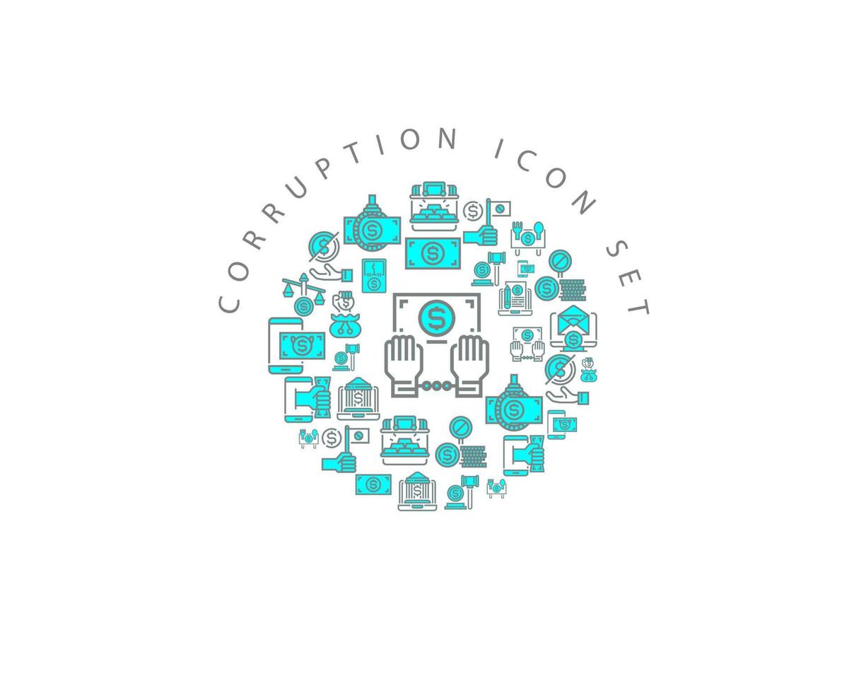 Corruption icon set design on white background vector