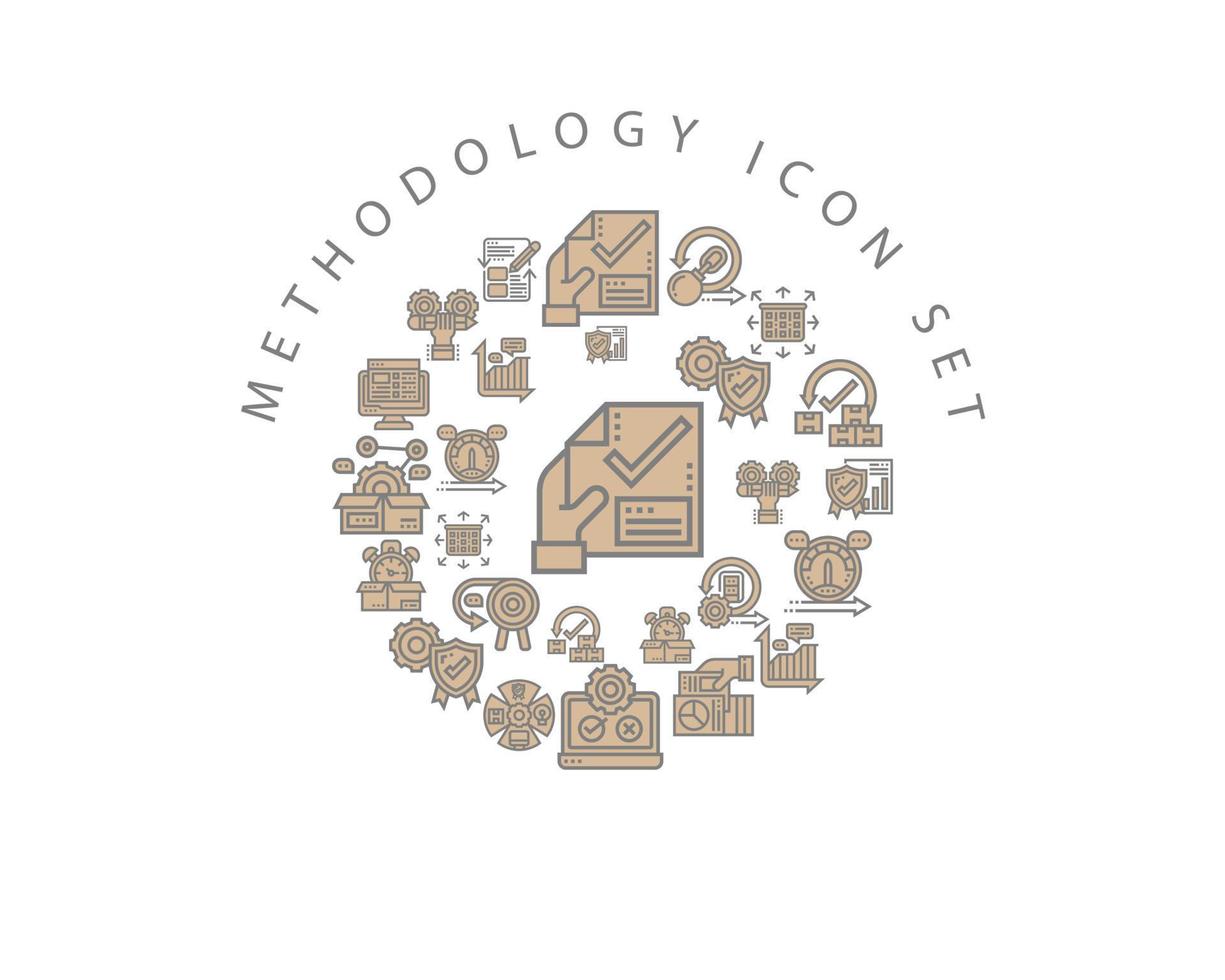 Methodology icon set design on white background. vector