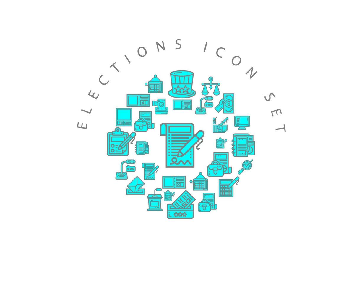 Elections icon set design on white background. vector