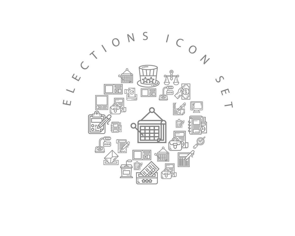 Elections icon set design on white background. vector