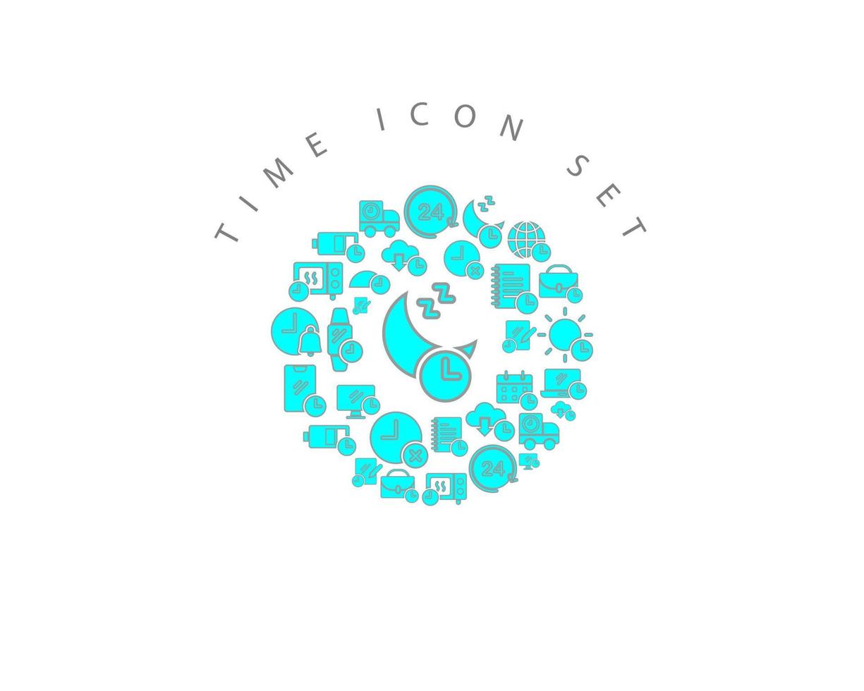 Time icon set design on white background. vector