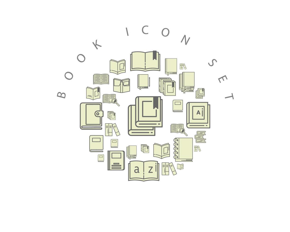 Book icon set design on white background. vector