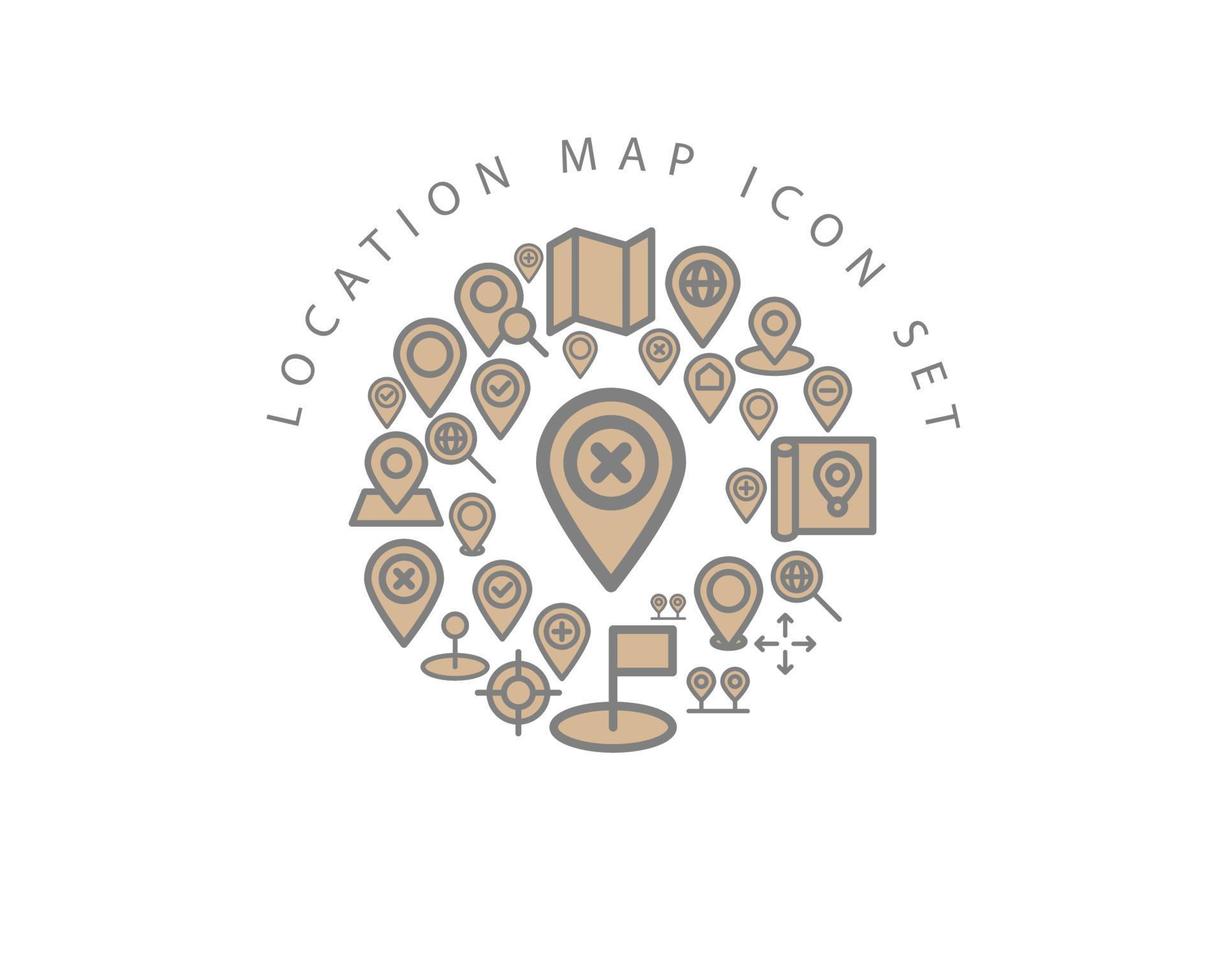 Location icon set design on white background. vector