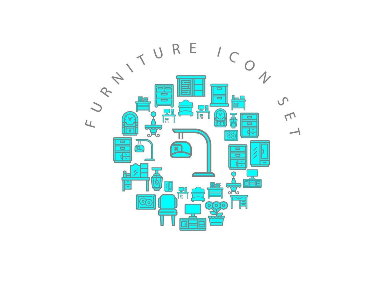 Furniture icon set design on white background vector