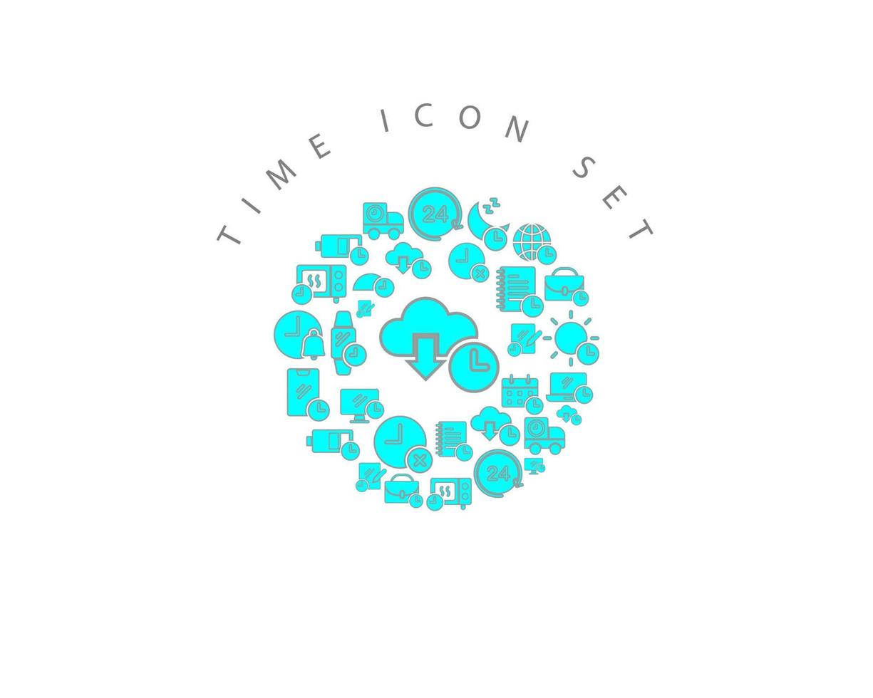 Time icon set design on white background. vector