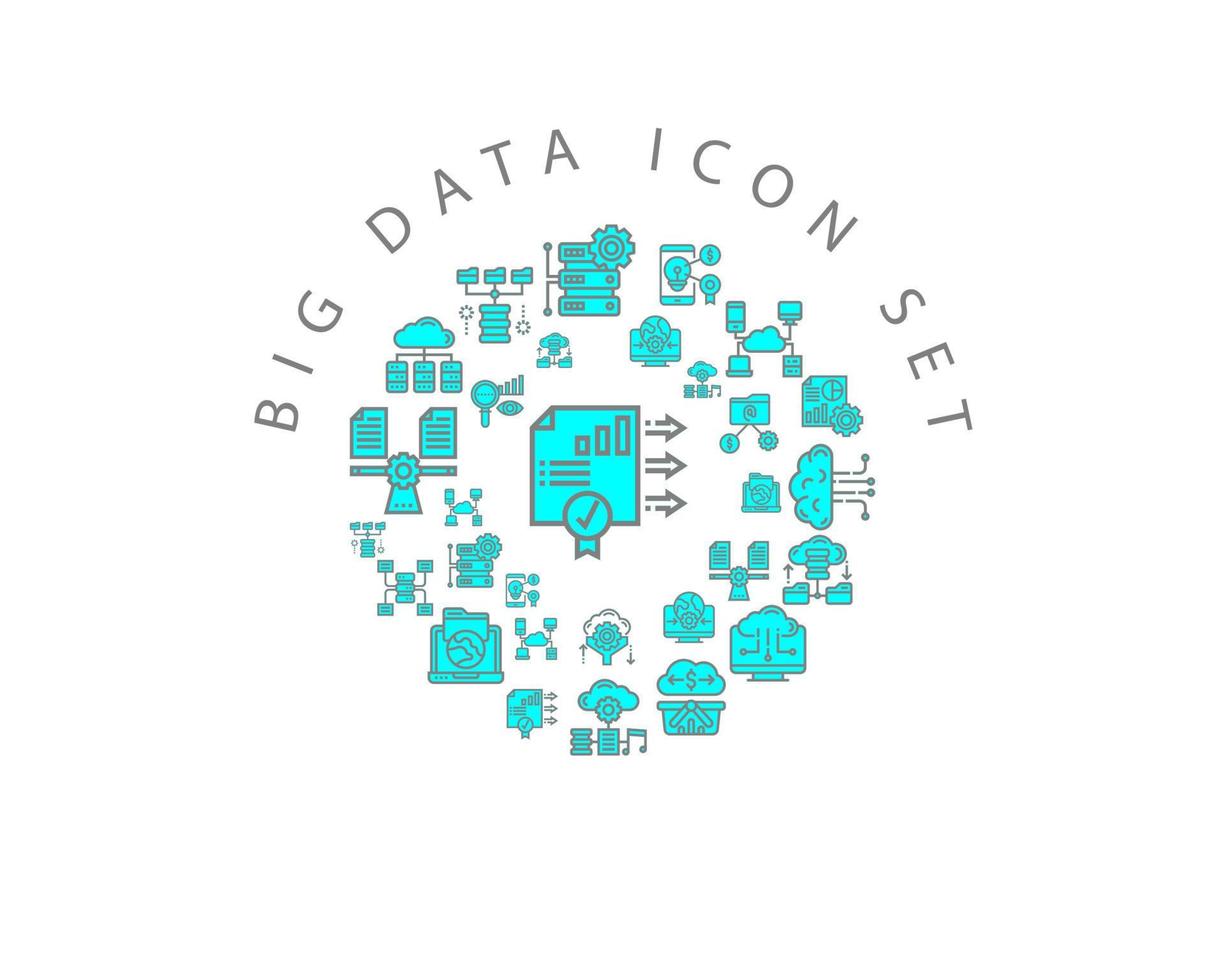 Big data icon set design on white background vector