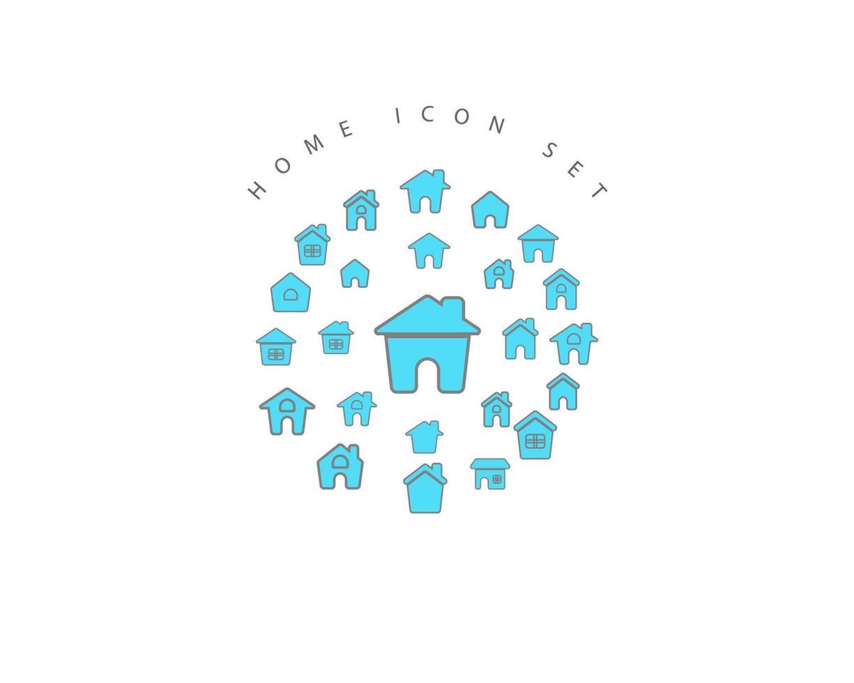 Home icon set design on white background. vector