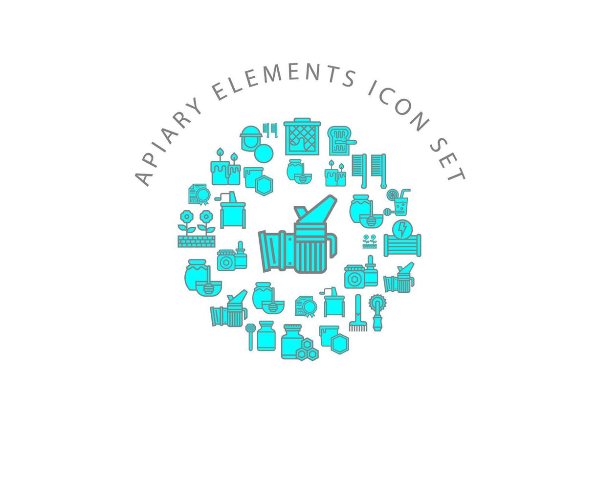 Apiary elements icon set design on white background vector