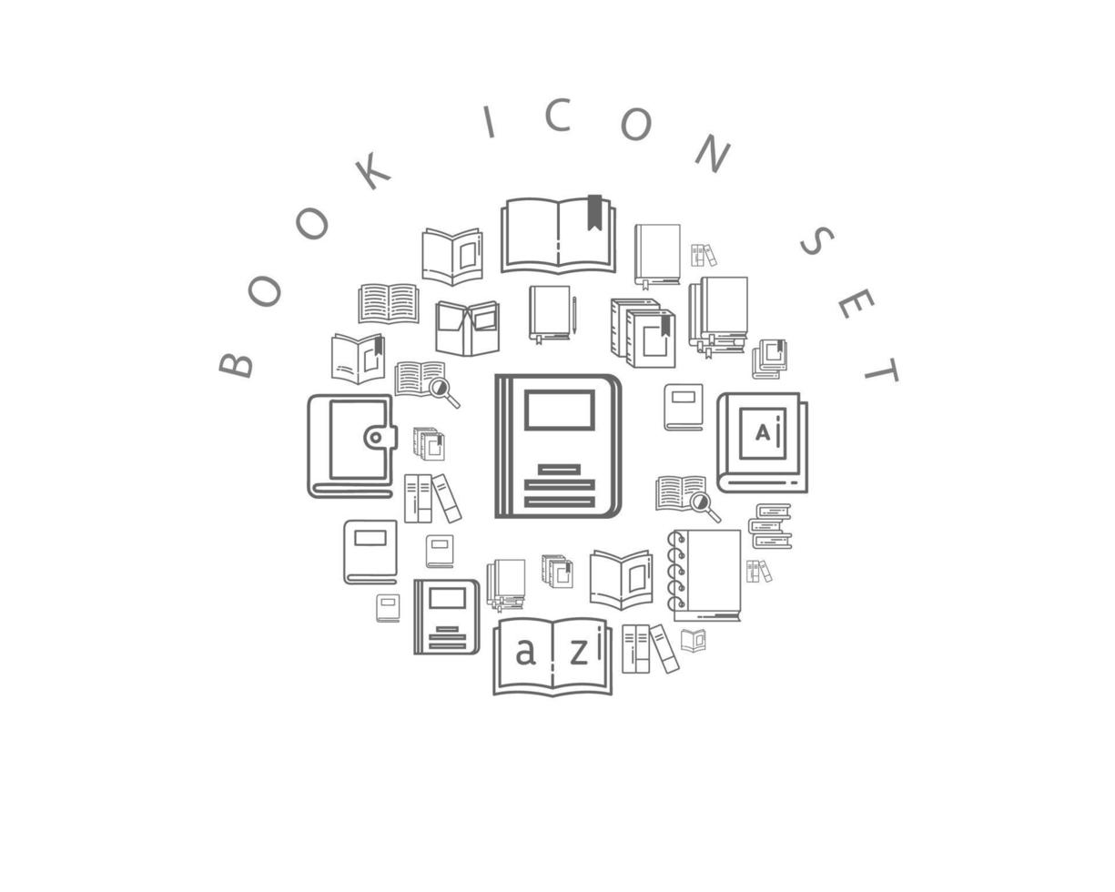 Book icon set design on white background. vector