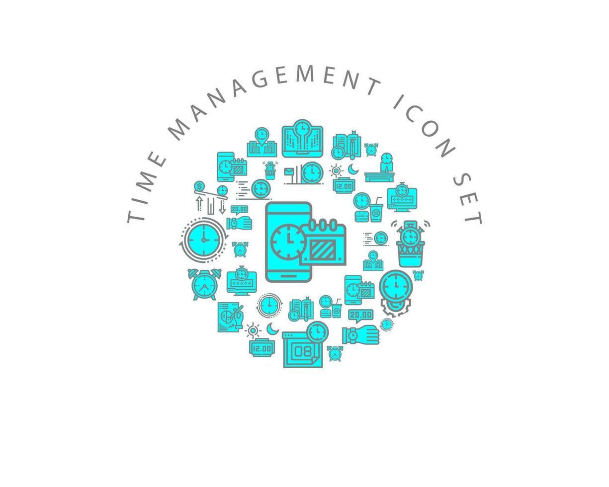 Time management icon set  design on white background. vector