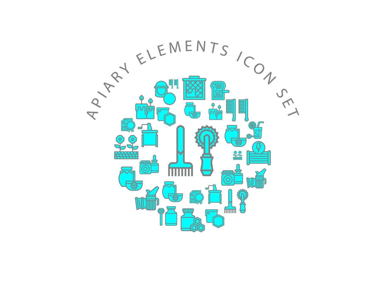 Apiary elements icon set design on white background vector