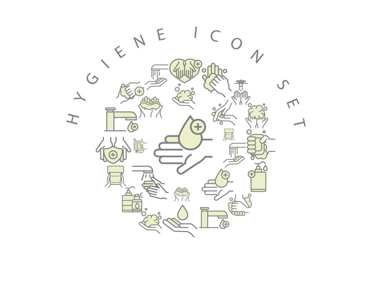Hygiene icon set design on white background. vector
