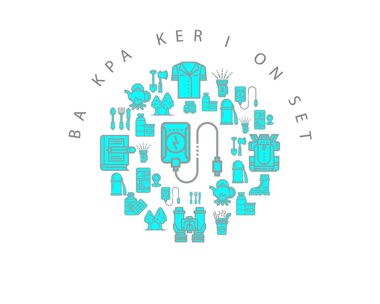 Backpaker design on white background. vector