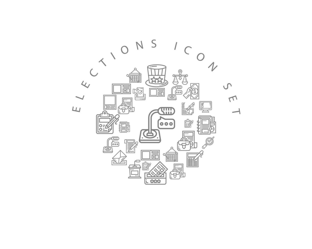 Elections icon set design on white background. vector