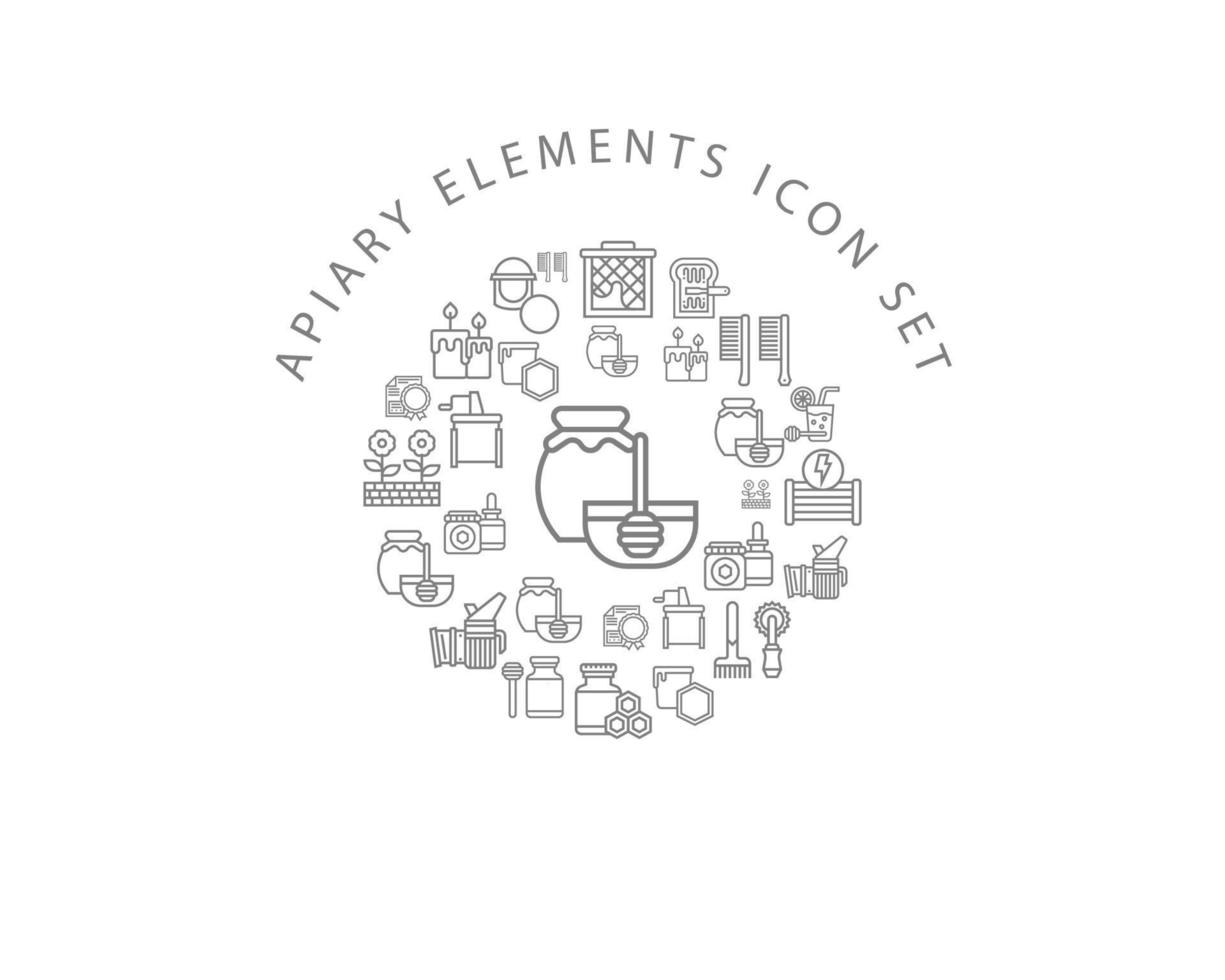 Apiary elements icon set design on white background vector