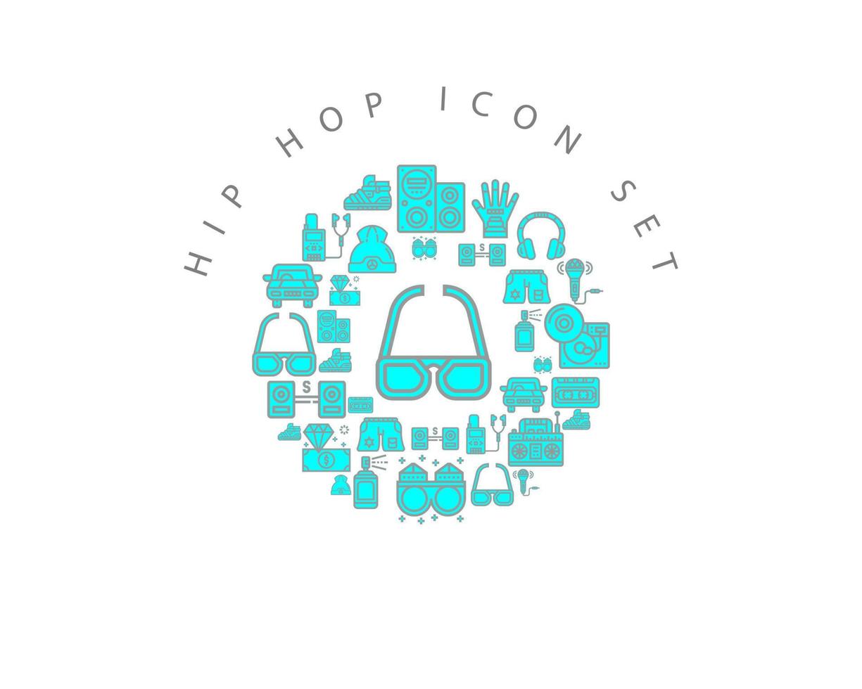 Hop-hop  icon set design on white background. vector