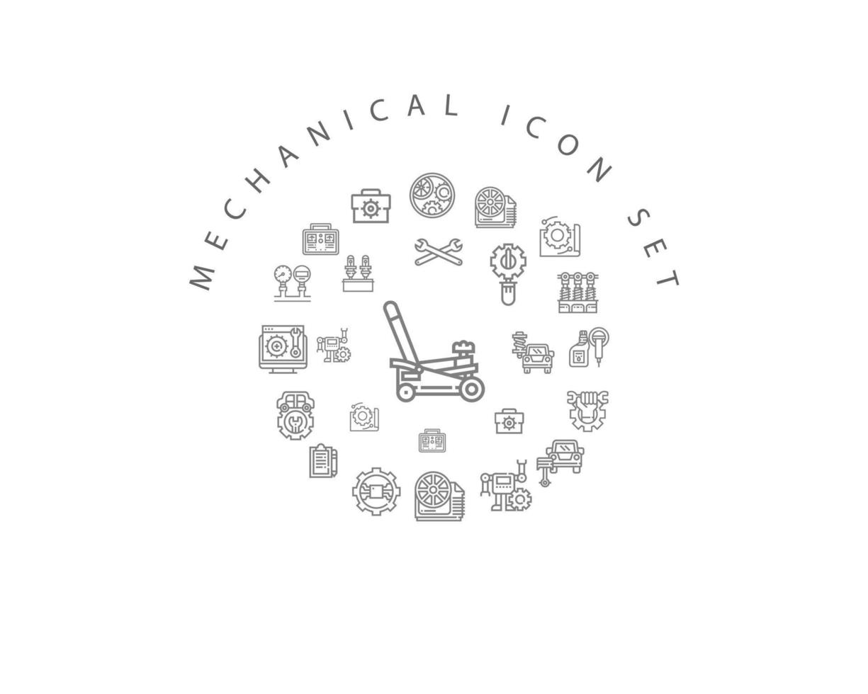 Mechanical icon set design on white background. vector