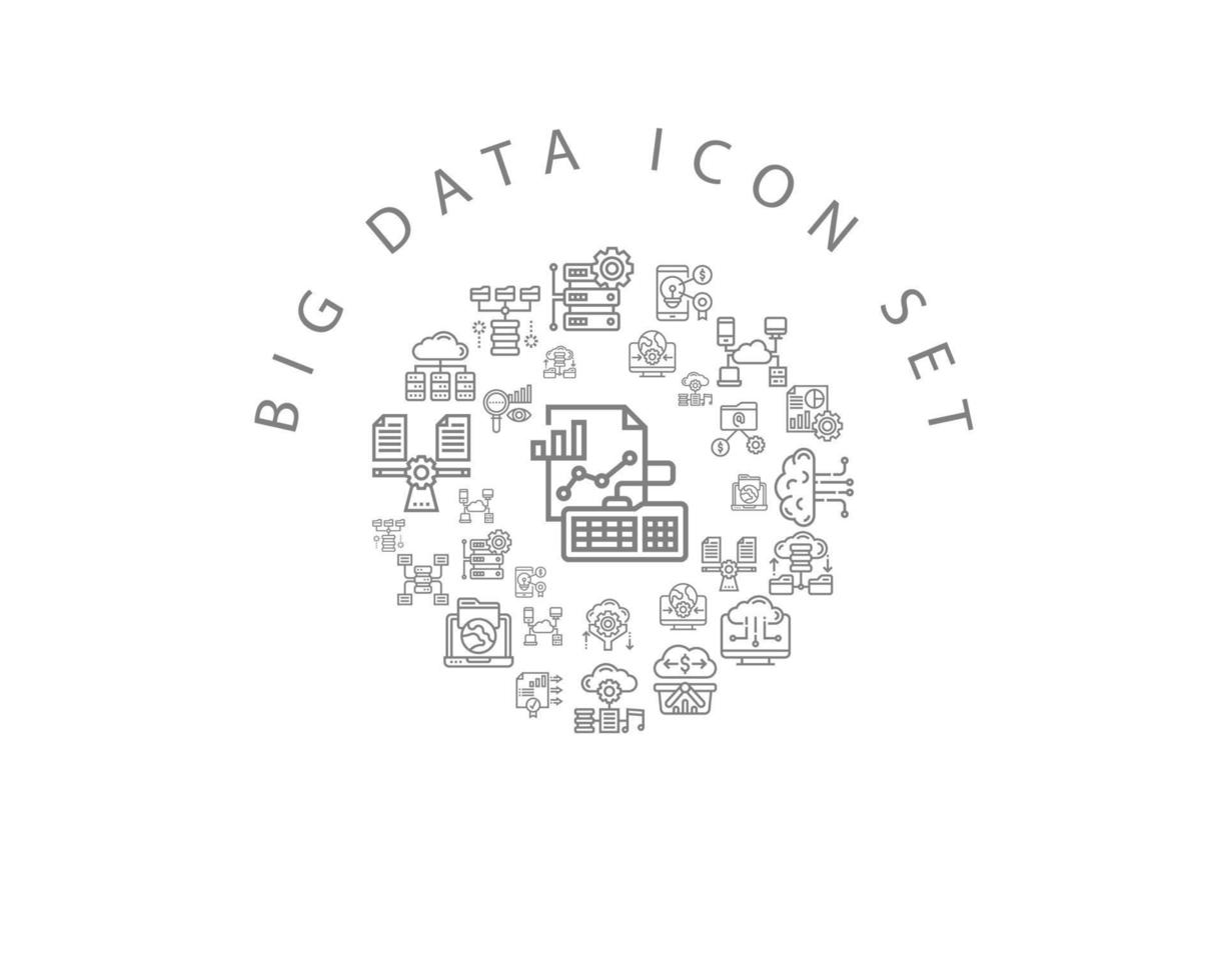 Big data icon set design on white background vector