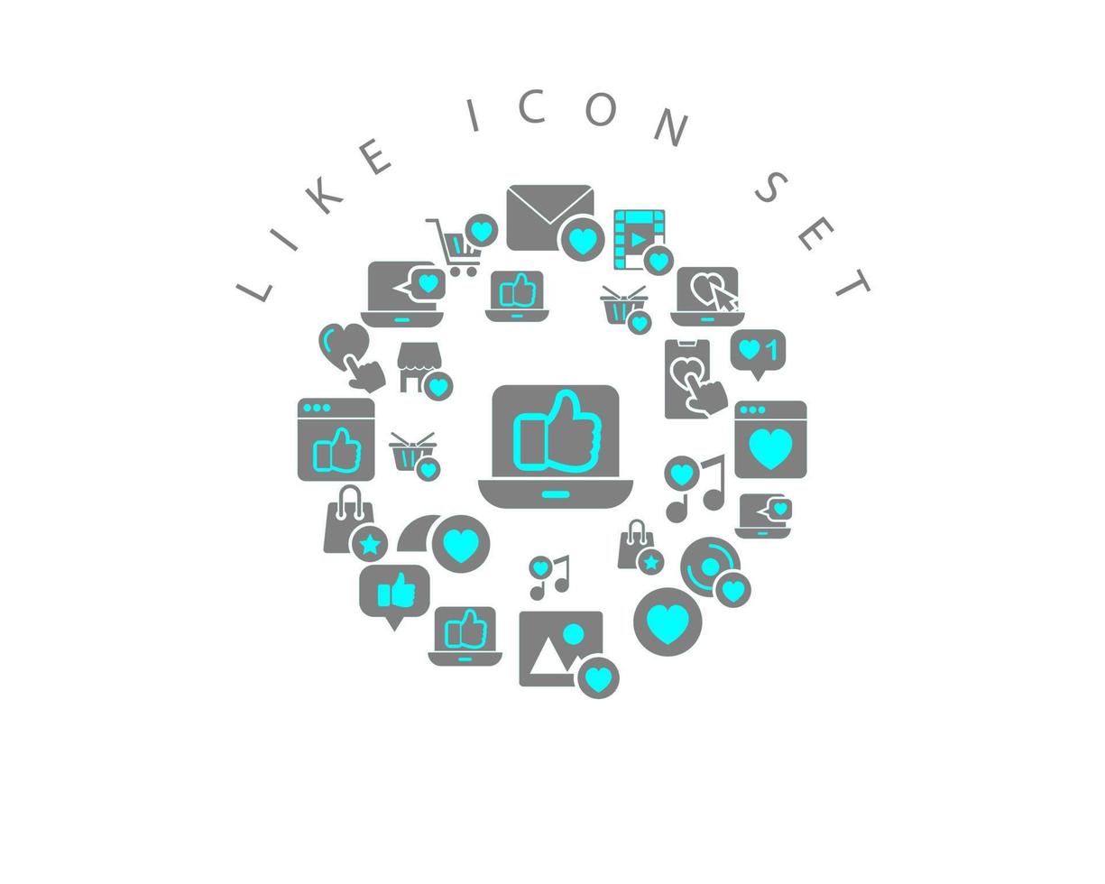 Like icon set  on white background vector