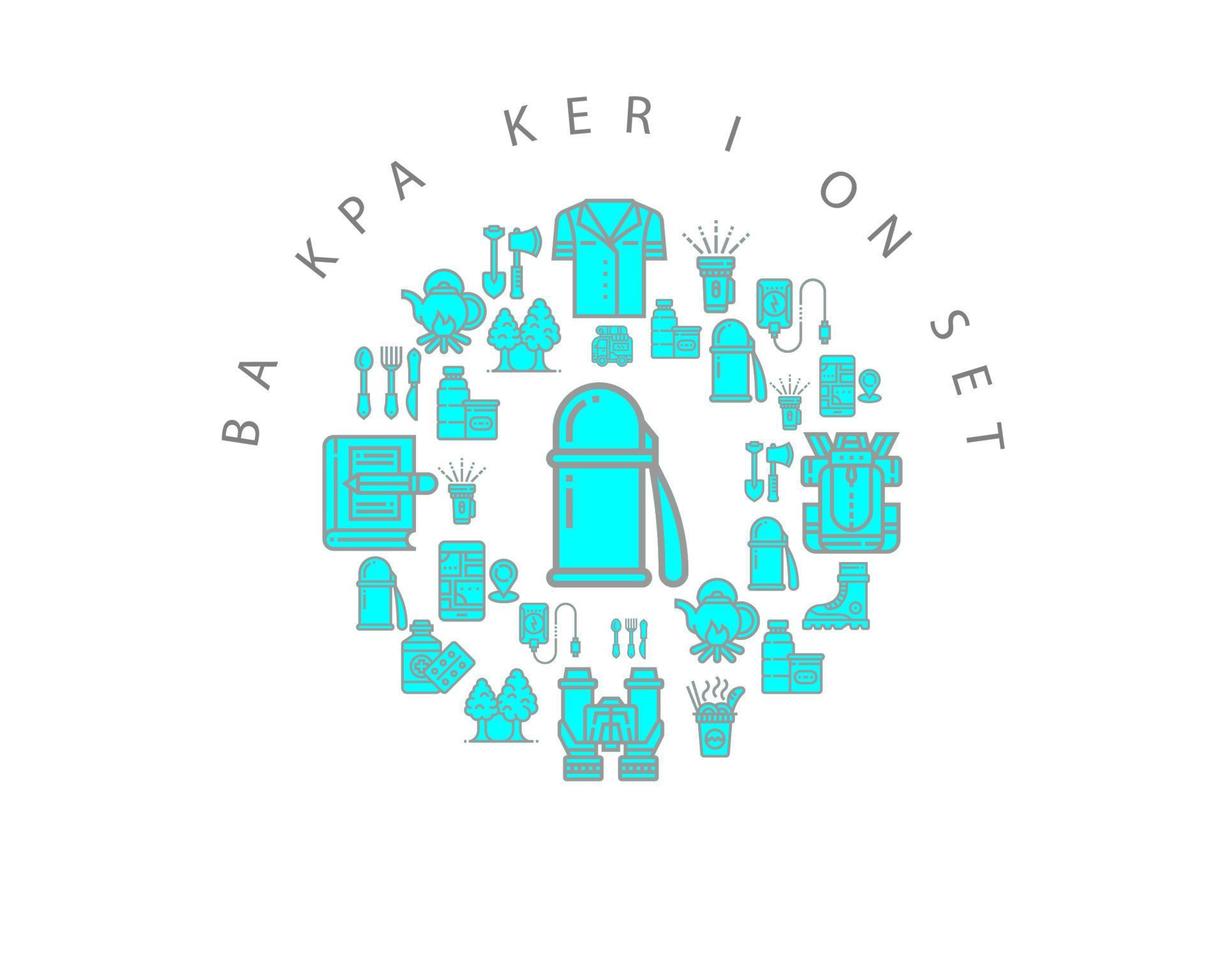 Backpaker design on white background. vector