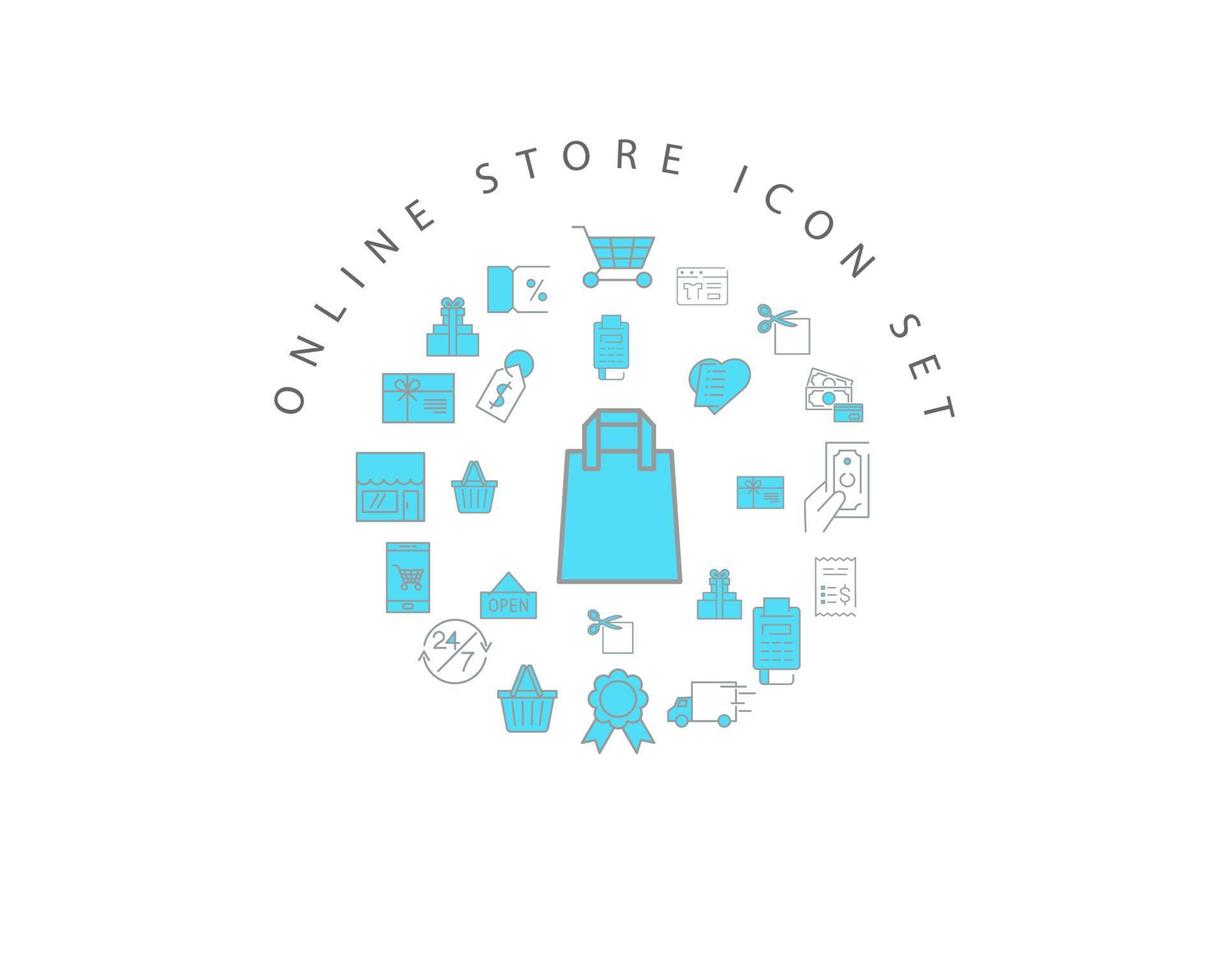 Online store icon set design on white background. 10743610 Vector Art at  Vecteezy