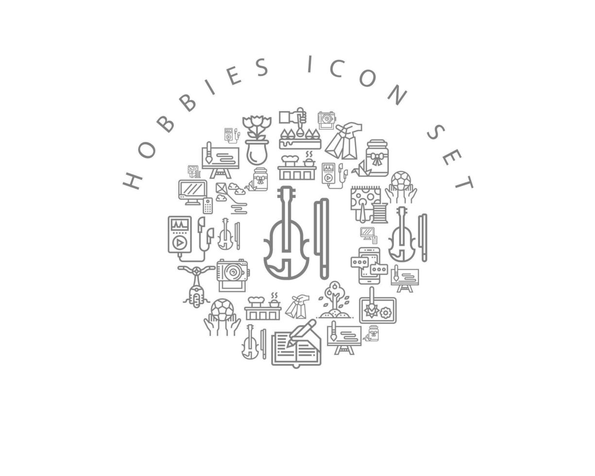 Hobbies icon set design on white background vector