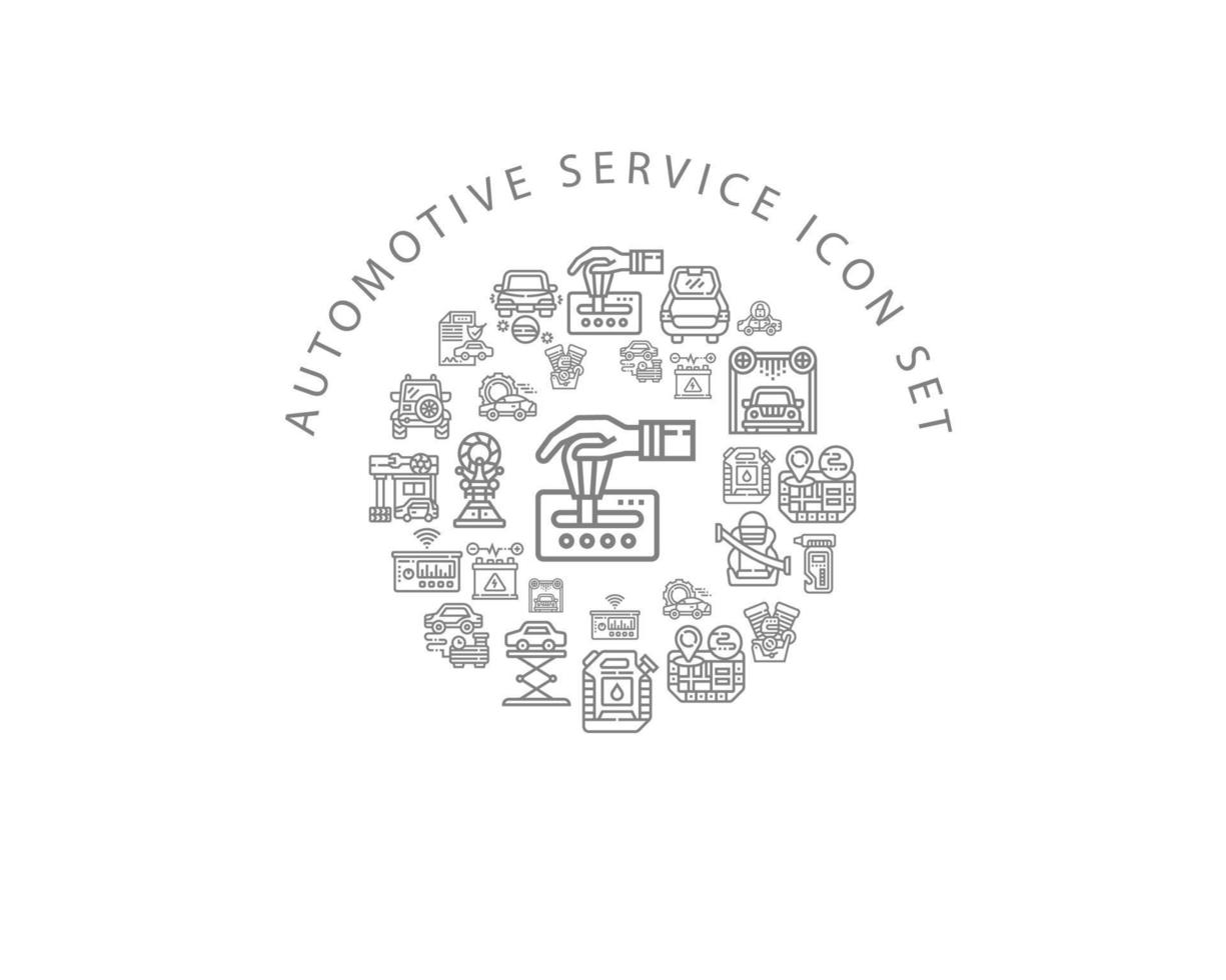 Automotive service icon set design on white background. vector