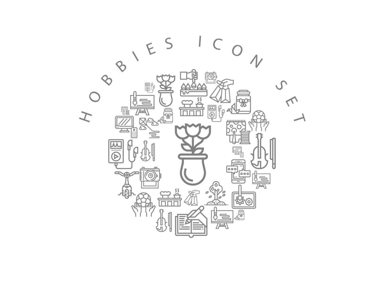 Hobbies icon set design on white background vector