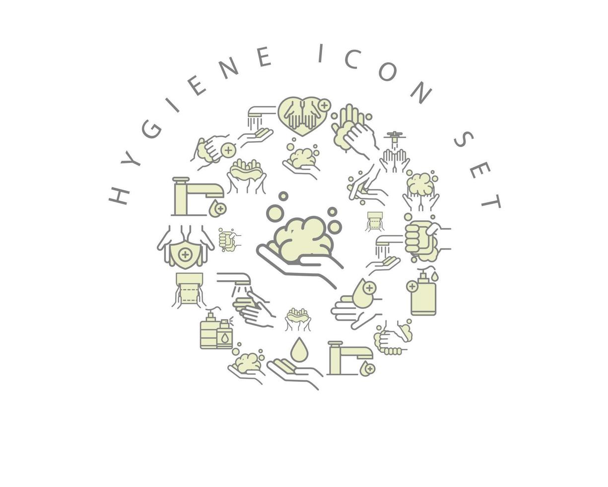 Hygiene icon set design on white background. vector