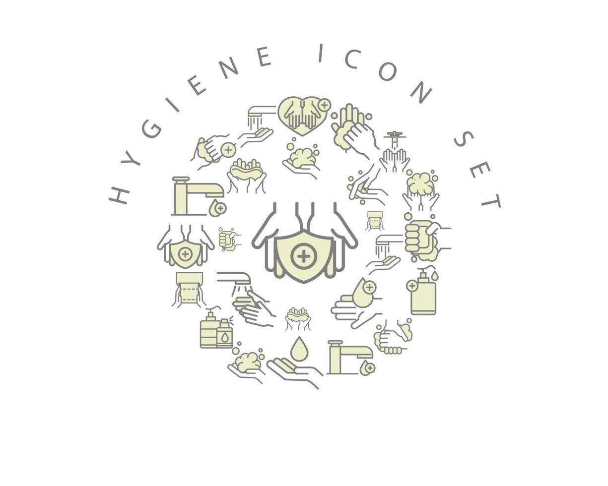 Hygiene icon set design on white background. vector