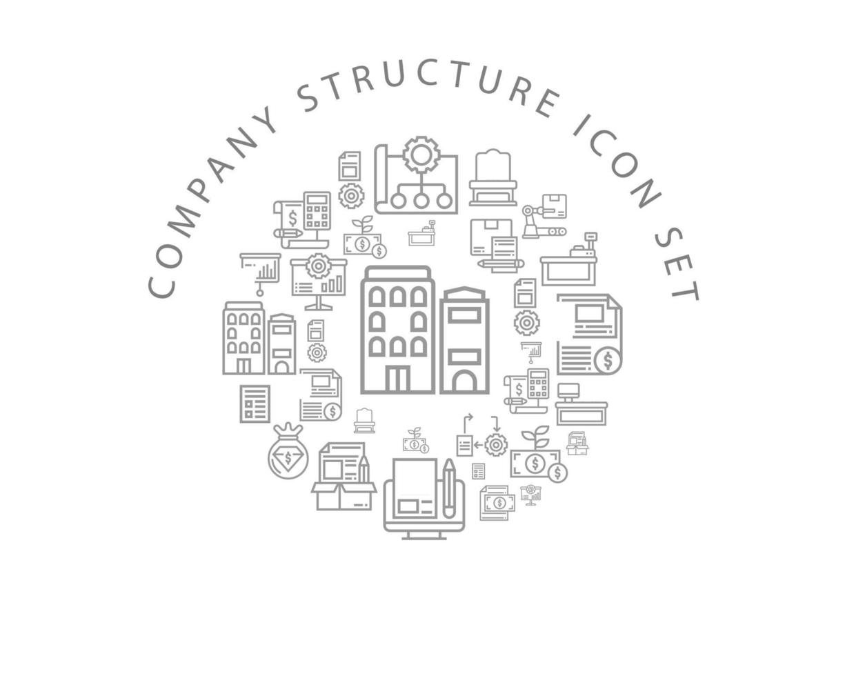 Computer structure icon set design on white background. vector