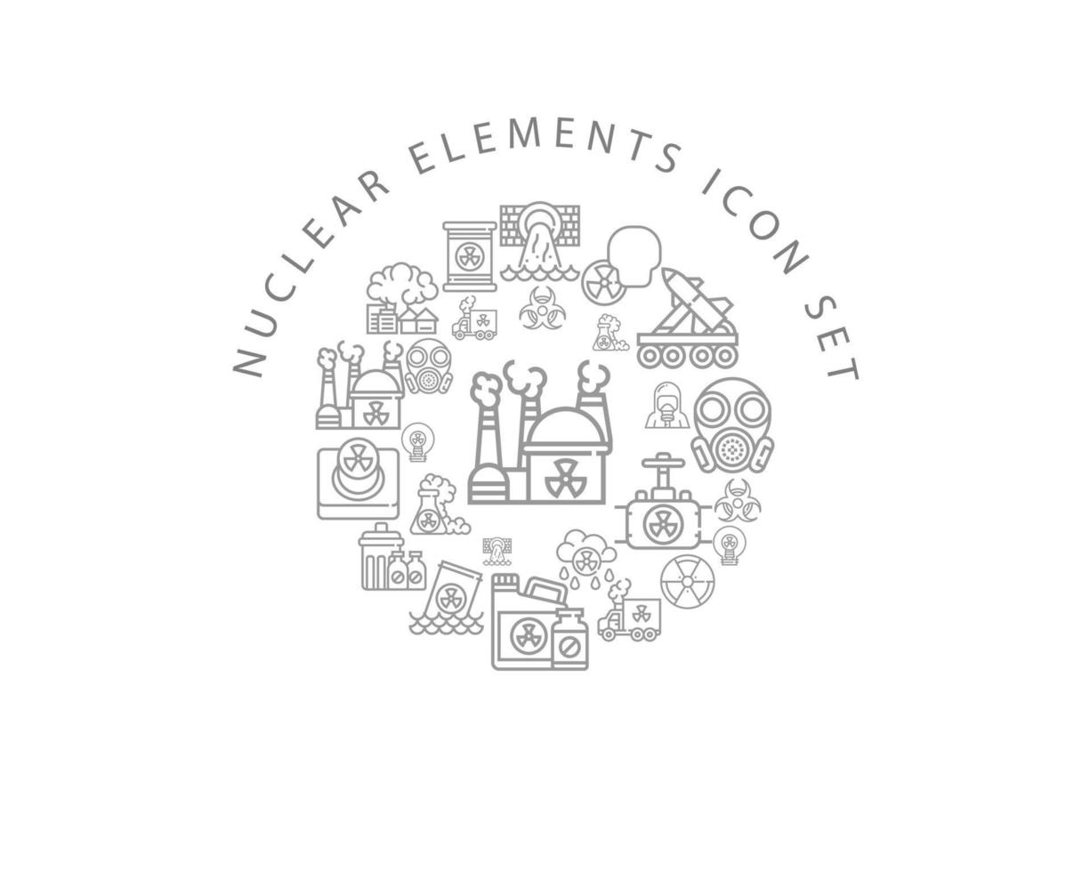 Nuclear icon set design on white background vector