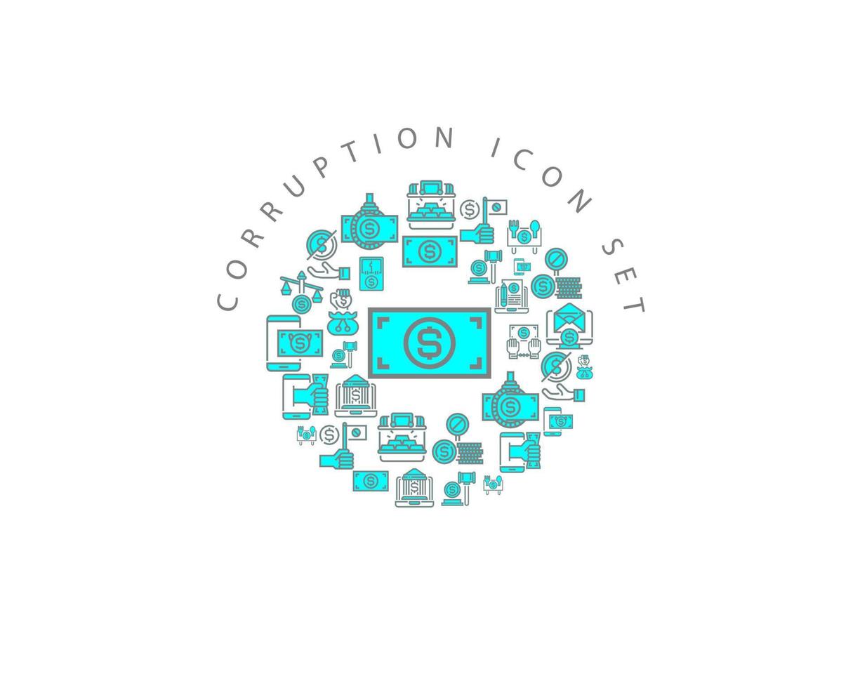 Corruption icon set design on white background vector