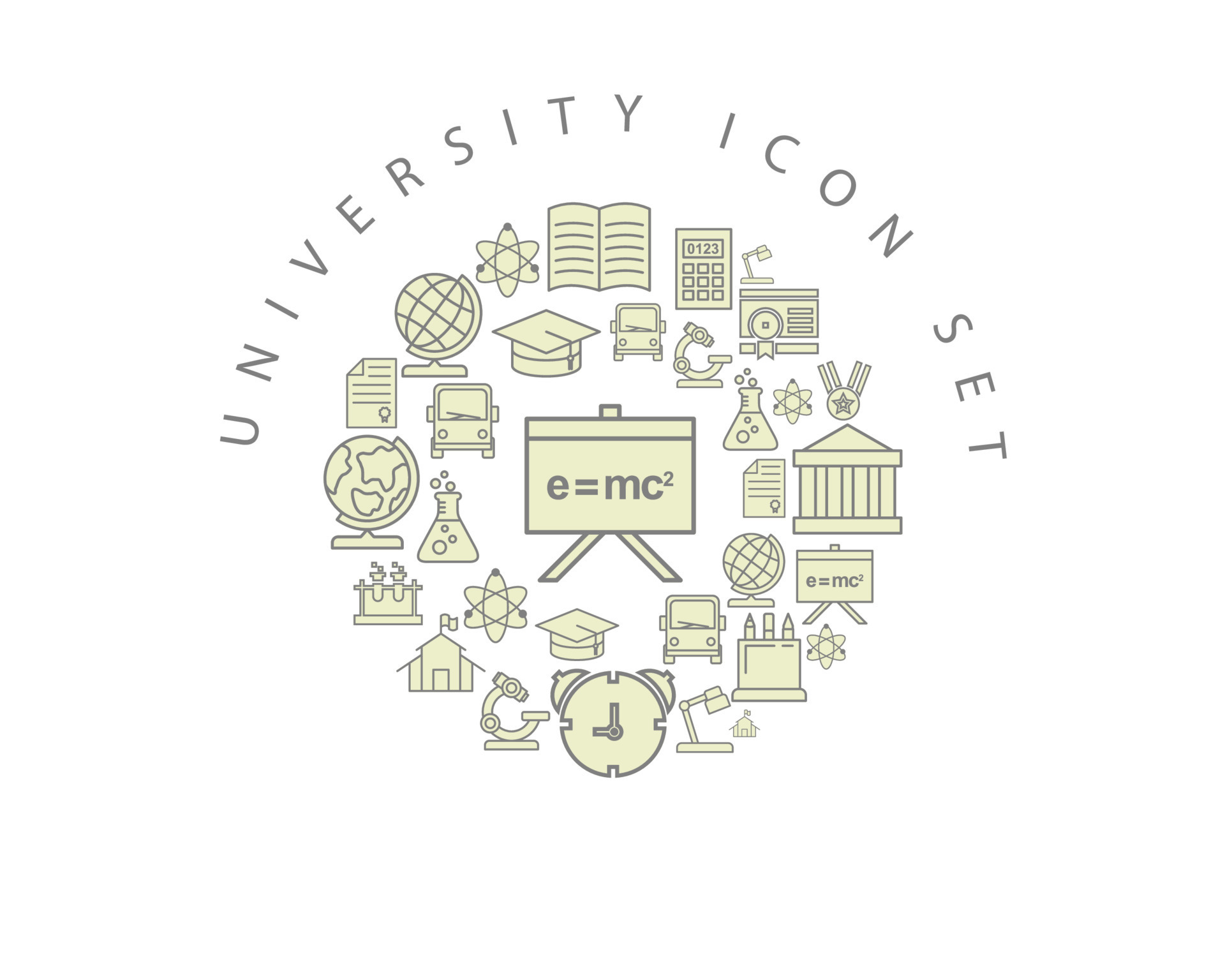 Sunset icon set design on white background icon set design on white