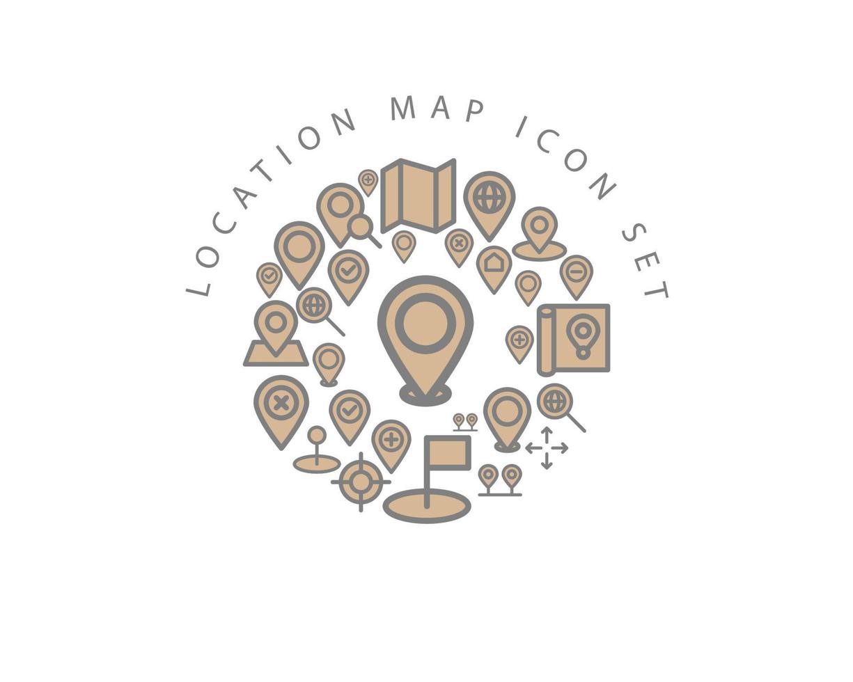 Location icon set design on white background. vector