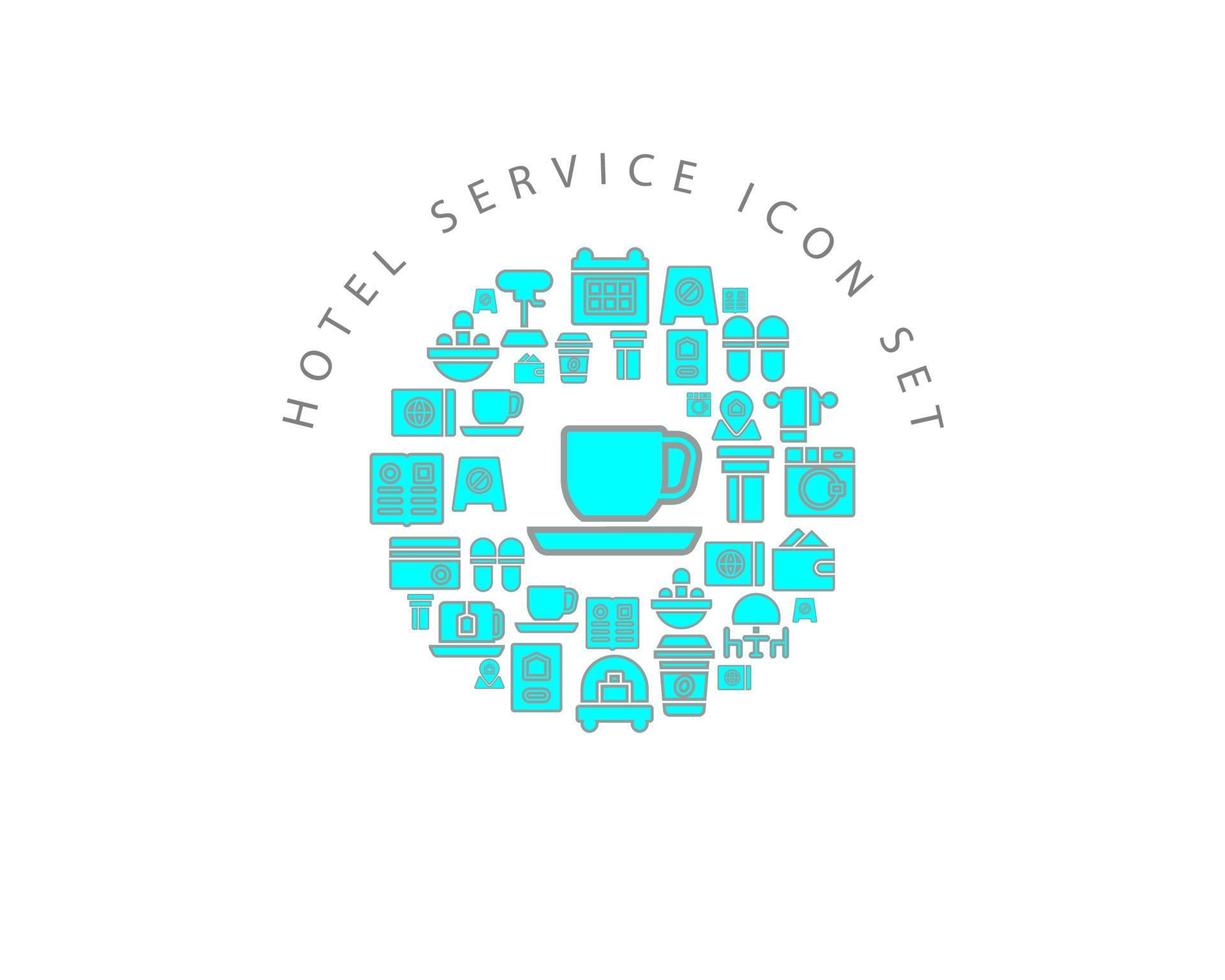 Hotel service icon set design on white background vector