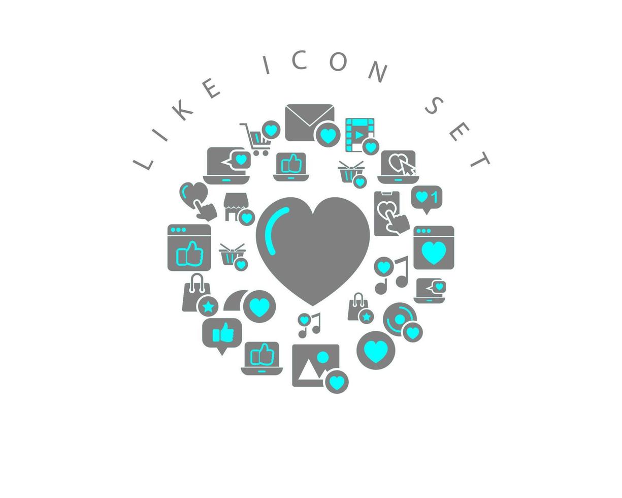 Like icon set design on white background vector