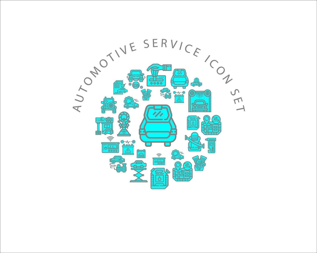 Automotive service icon set design on white background. vector