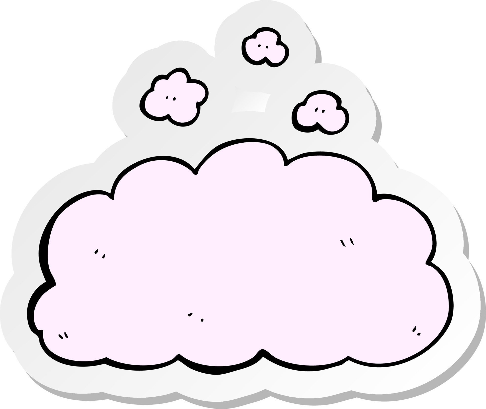 sticker of a cartoon fluffy pink cloud 10743765 Vector Art at Vecteezy