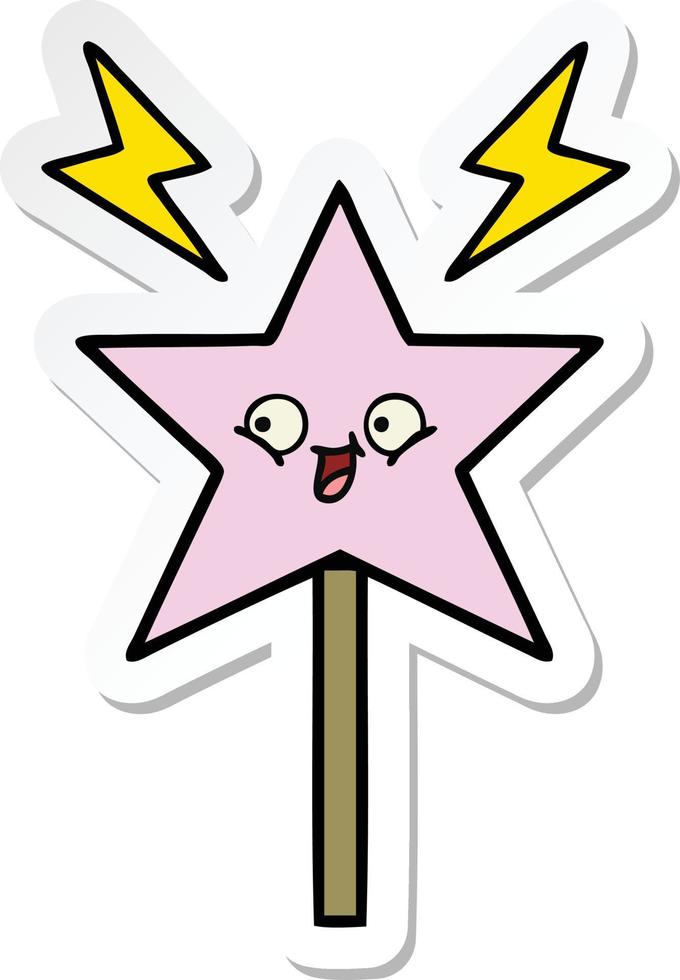 sticker of a cute cartoon magic wand vector