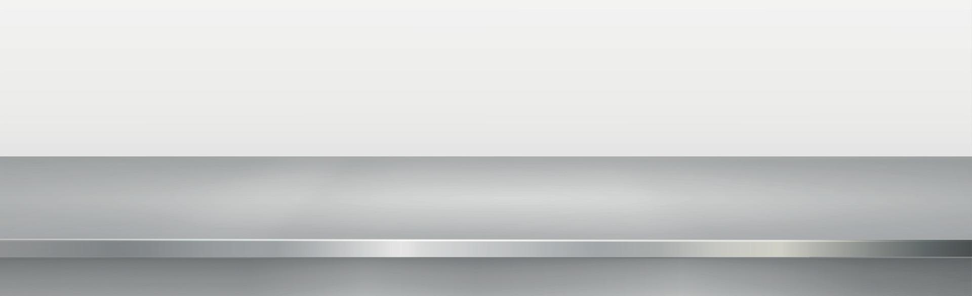Metal kitchen countertop, iron texture, large table on a white background - Vector