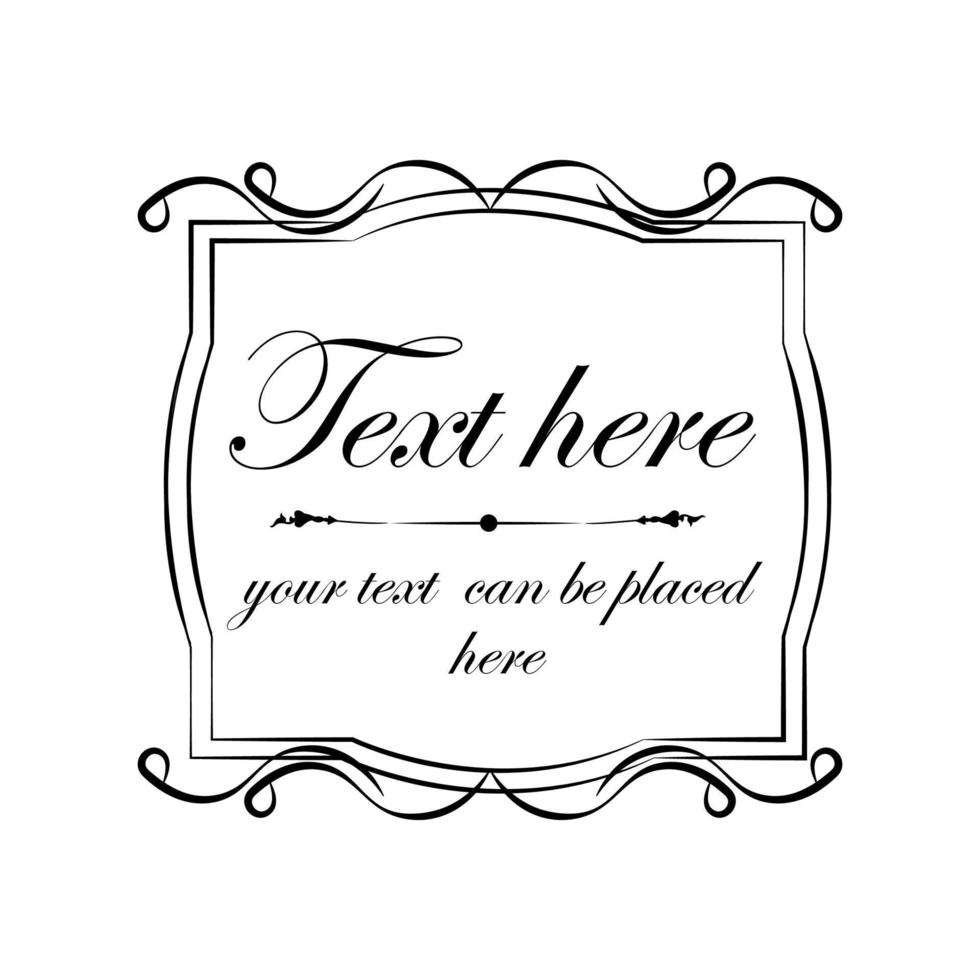 Template with text, isolated empty field, vector ornaments