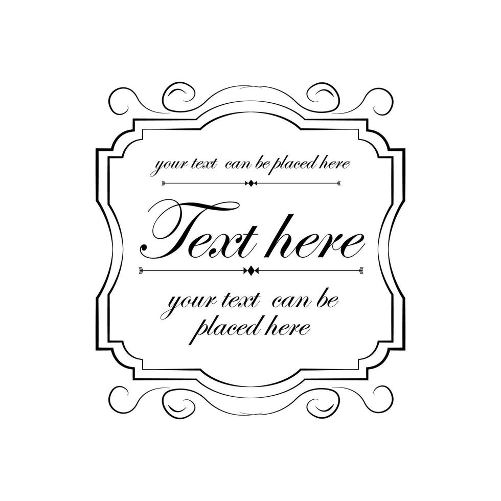 Template with text, isolated empty field, vector ornaments