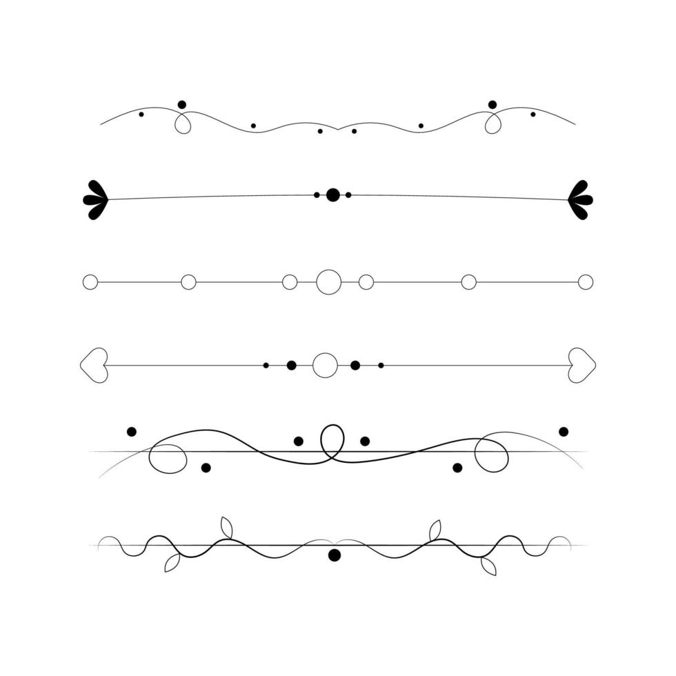 conjunto de adornos de líneas negras, marcos para ilustraciones sobre un fondo blanco - vector
