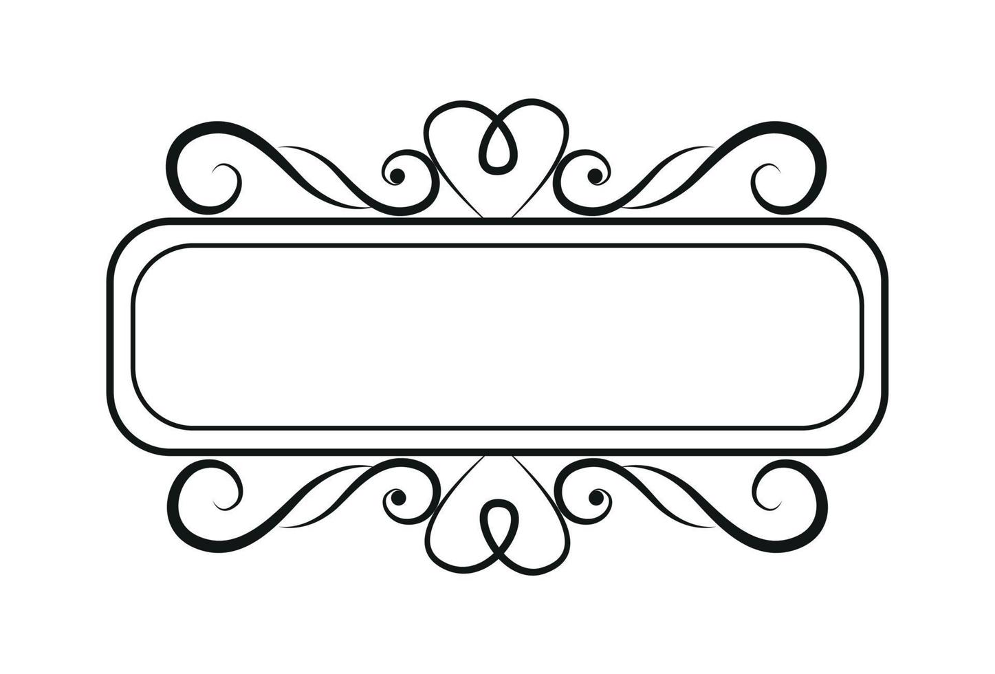 Blank template for text, isolated text box, vector ornaments