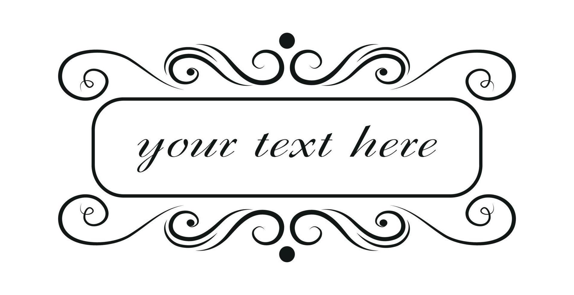 Template with text, isolated empty field, vector ornaments