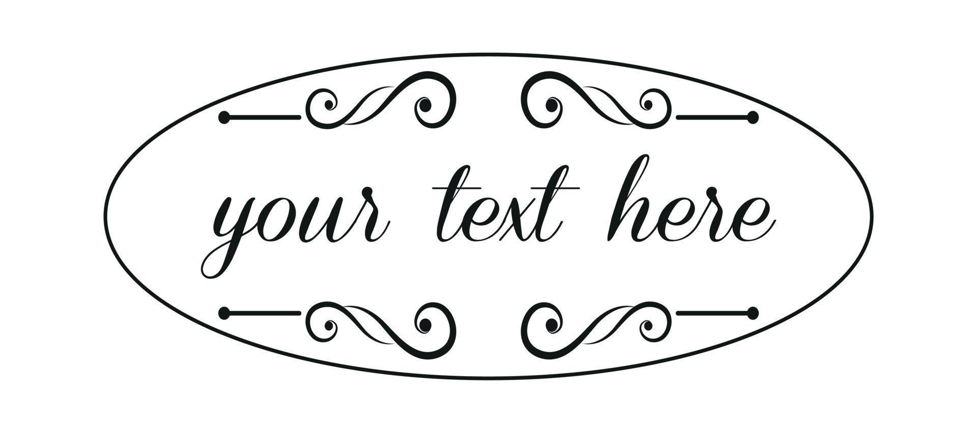 Template with text, isolated empty field, vector ornaments
