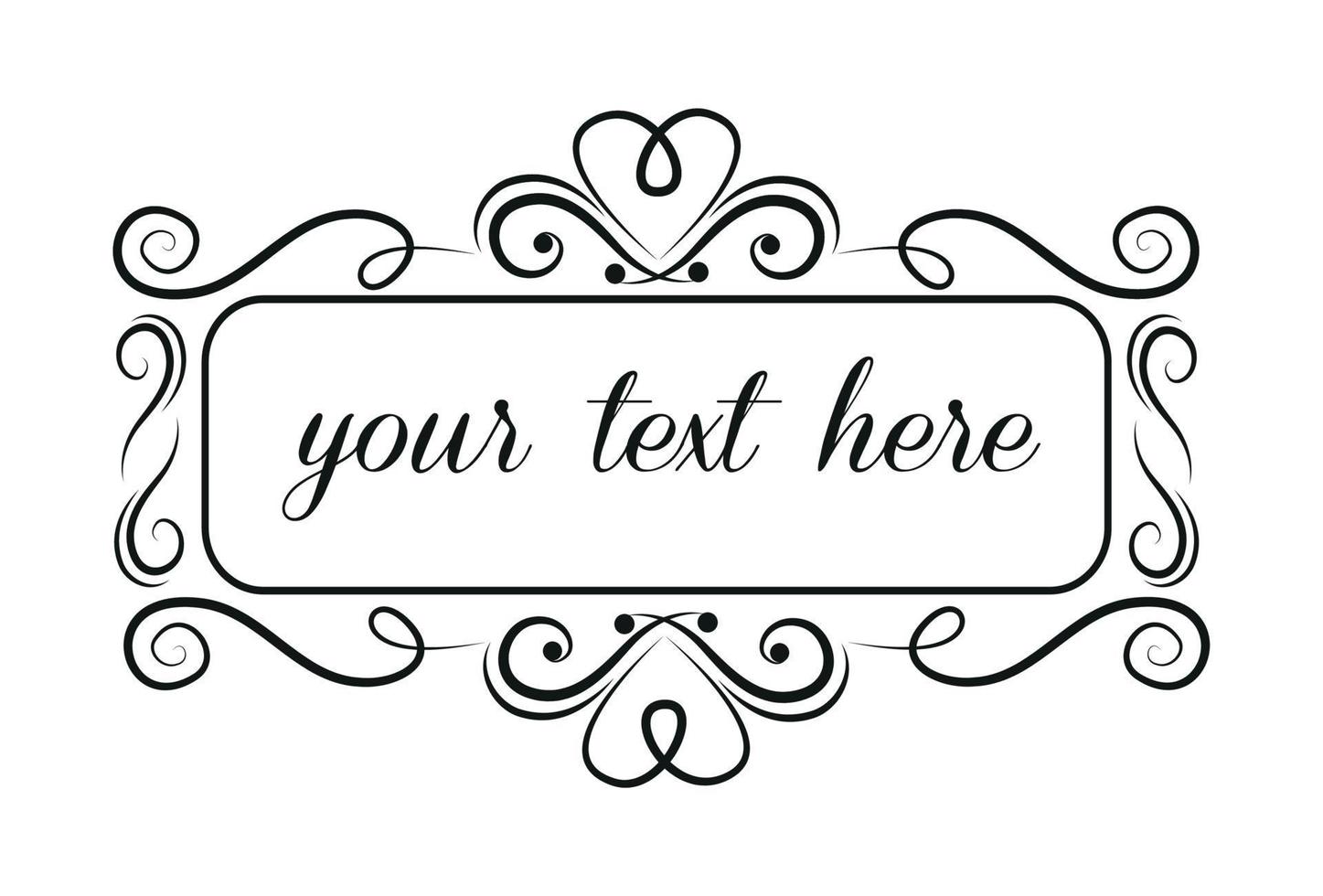 Template with text, isolated empty field, vector ornaments