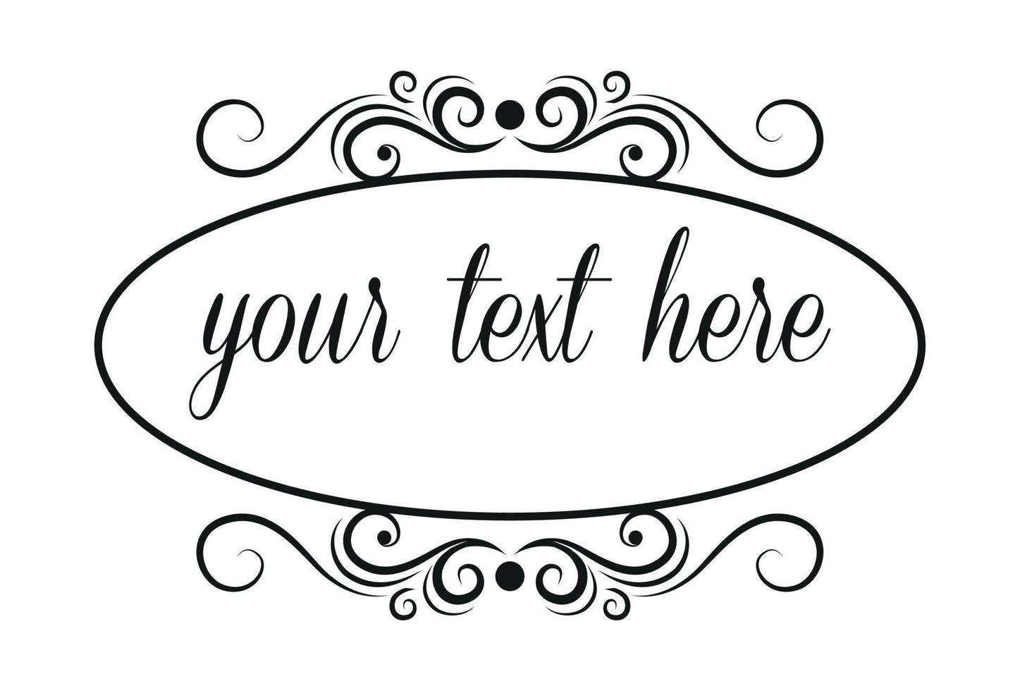 Template with text, isolated empty field, vector ornaments