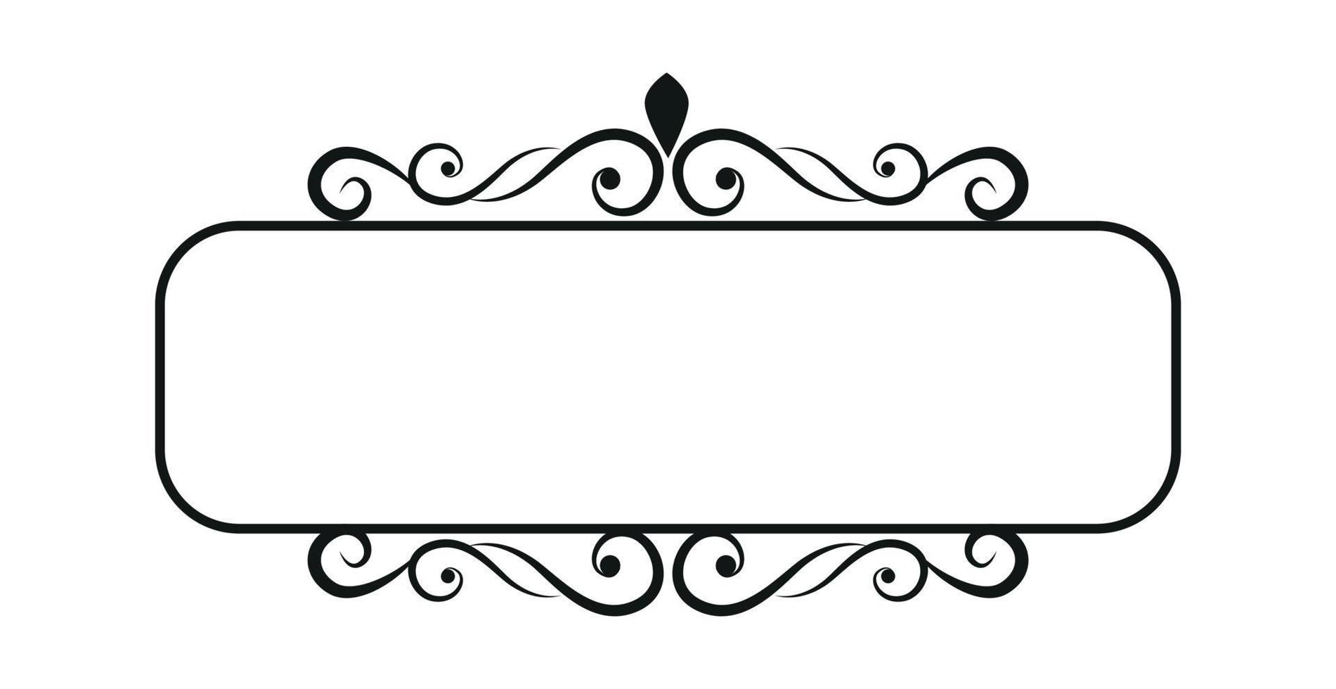 Blank template for text, isolated text box, vector ornaments